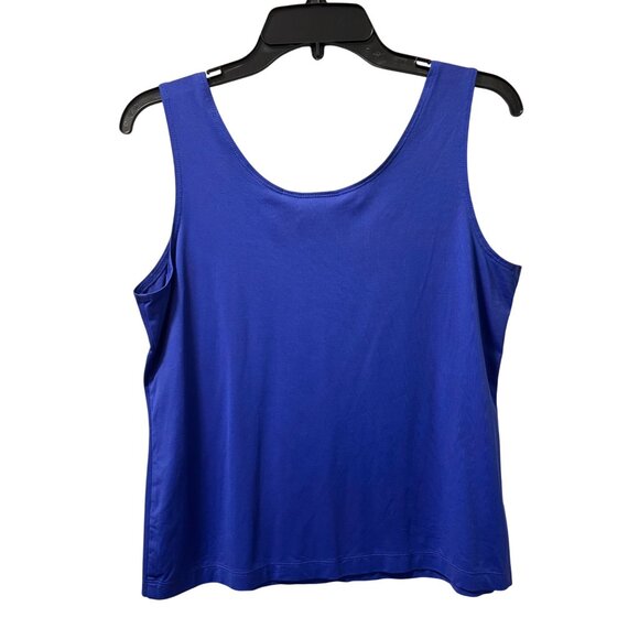 Chicos Blue Tank Top Size L Nylon Spandex Blend Sleeveless - Picture 6 of 12
